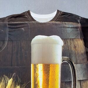 Get A Life Mens Beer Mug Barrel All Over Print‎ Graphic T-Shirt Brown XL